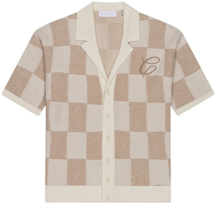 Croyez Croyez Knitted Checkerboard Shirt Wit