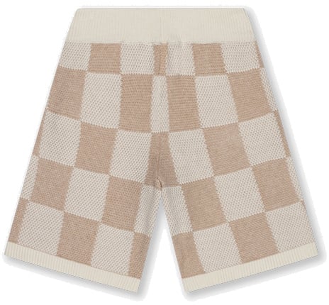Croyez Croyez Knitted Checkerboard Shorts Wit