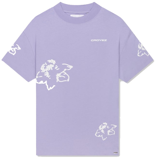 Croyez Croyez Initial Flower T-Shirt Paars