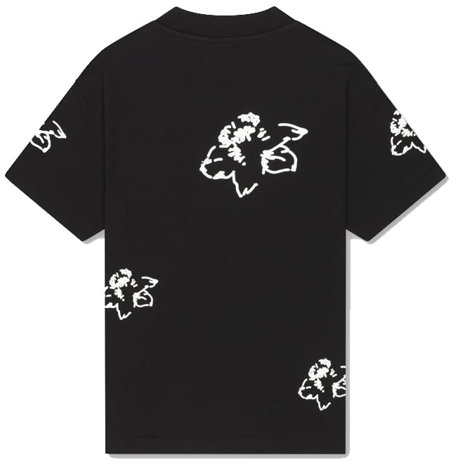 Croyez Croyez Initial Flower T-Shirt Zwart