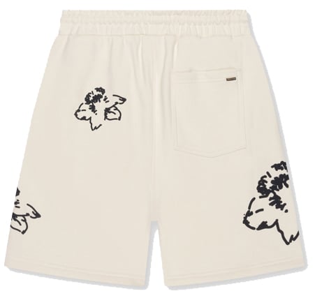 Croyez Croyez Initial Flower Shorts Wit