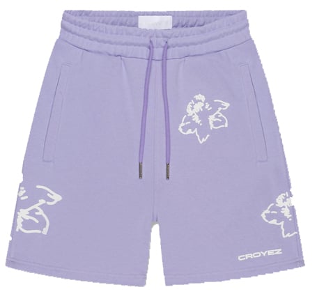 Croyez Croyez Initial Flower Shorts Paars