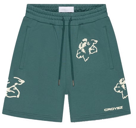 Croyez Croyez Initial Flower Shorts Groen