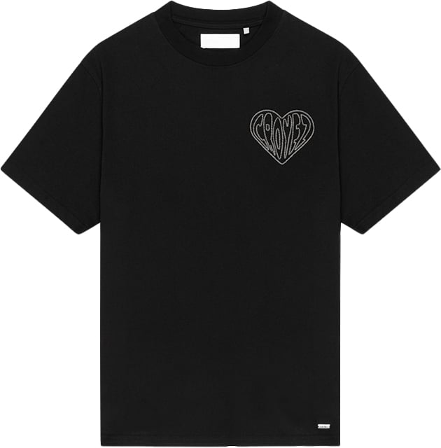 Croyez Croyez Stitched Heart T-Shirt Zwart