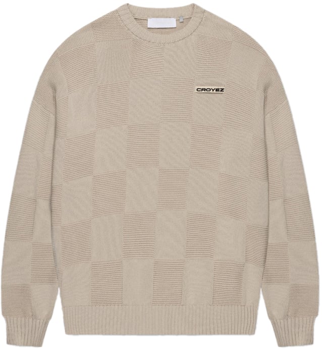 Croyez Croyez Checkerboard Knit Sweater Grijs