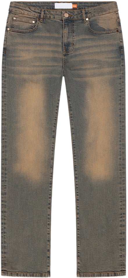 Croyez Croyez Sand Washed Straight Leg Denim Blauw