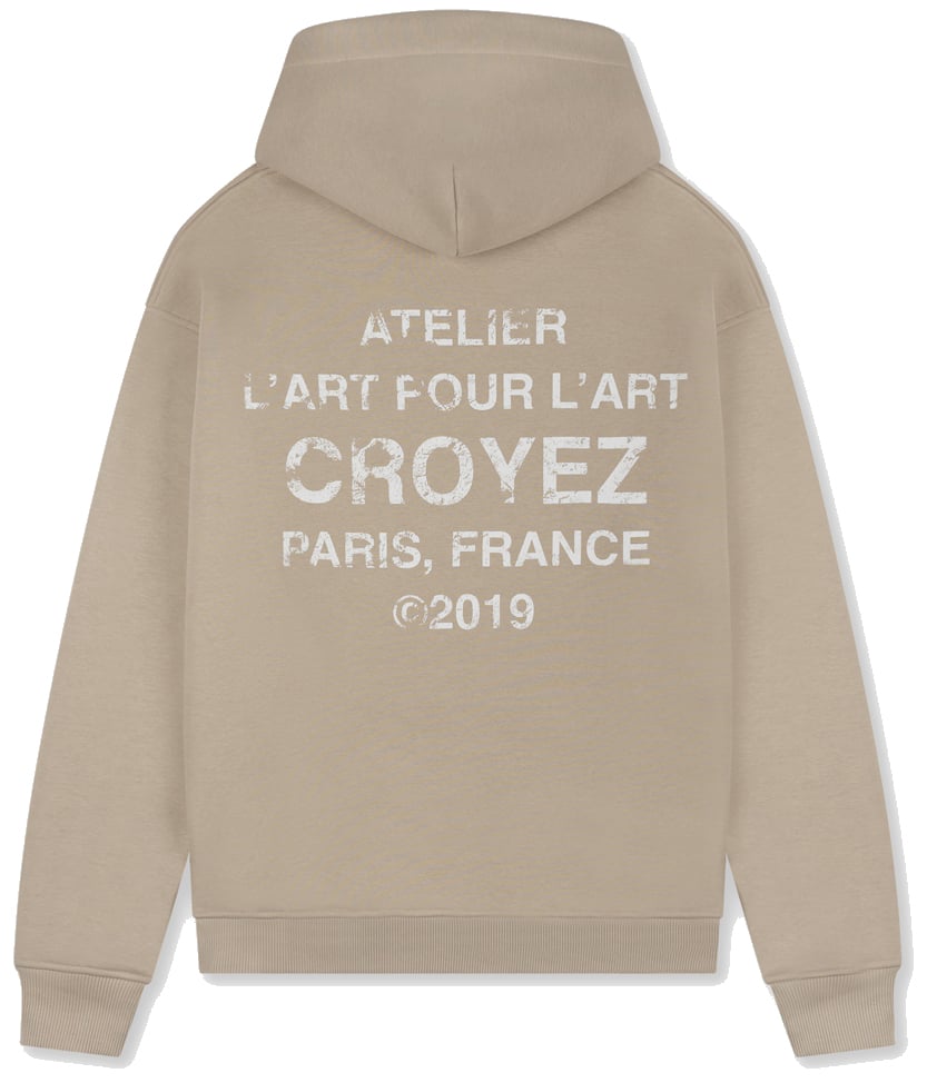 Croyez Croyez Gallery Grunge Hoodie Beige