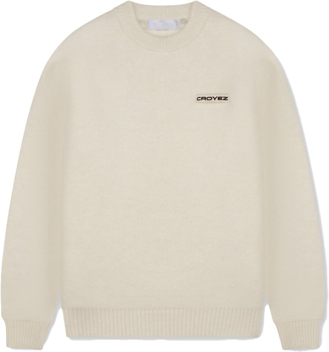 Croyez Croyez Étiquette Knit Sweater Wit