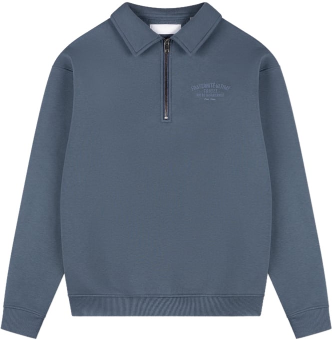 Croyez Croyez Fraternité Half Zip Sweater Blauw
