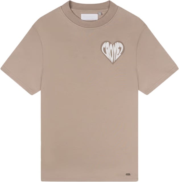 Croyez Croyez Puffed Heart T-Shirt Beige
