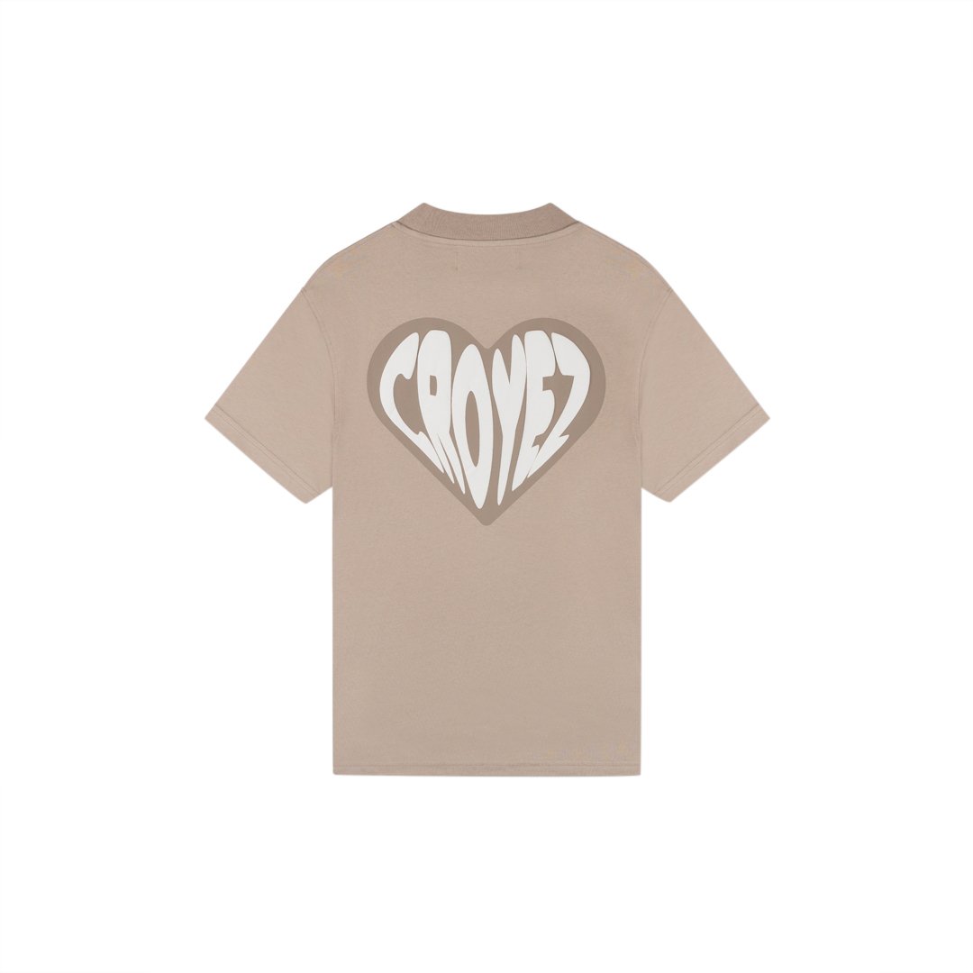 Croyez Croyez Puffed Heart T-Shirt Beige