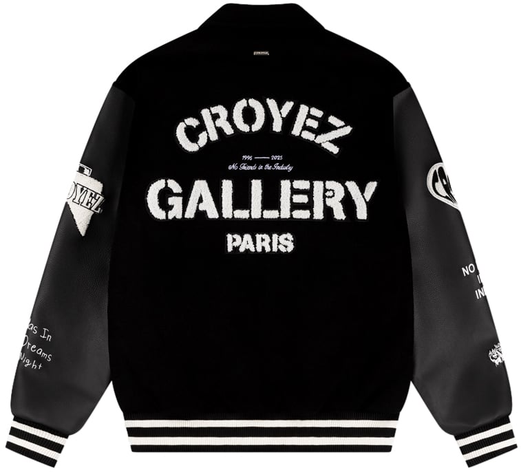 Croyez Croyez Artwork Varsity Jacket Zwart