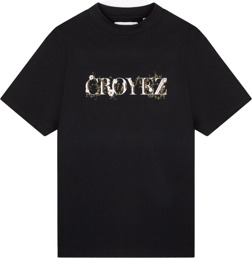Croyez Croyez Chrome Flower T-Shirt Zwart
