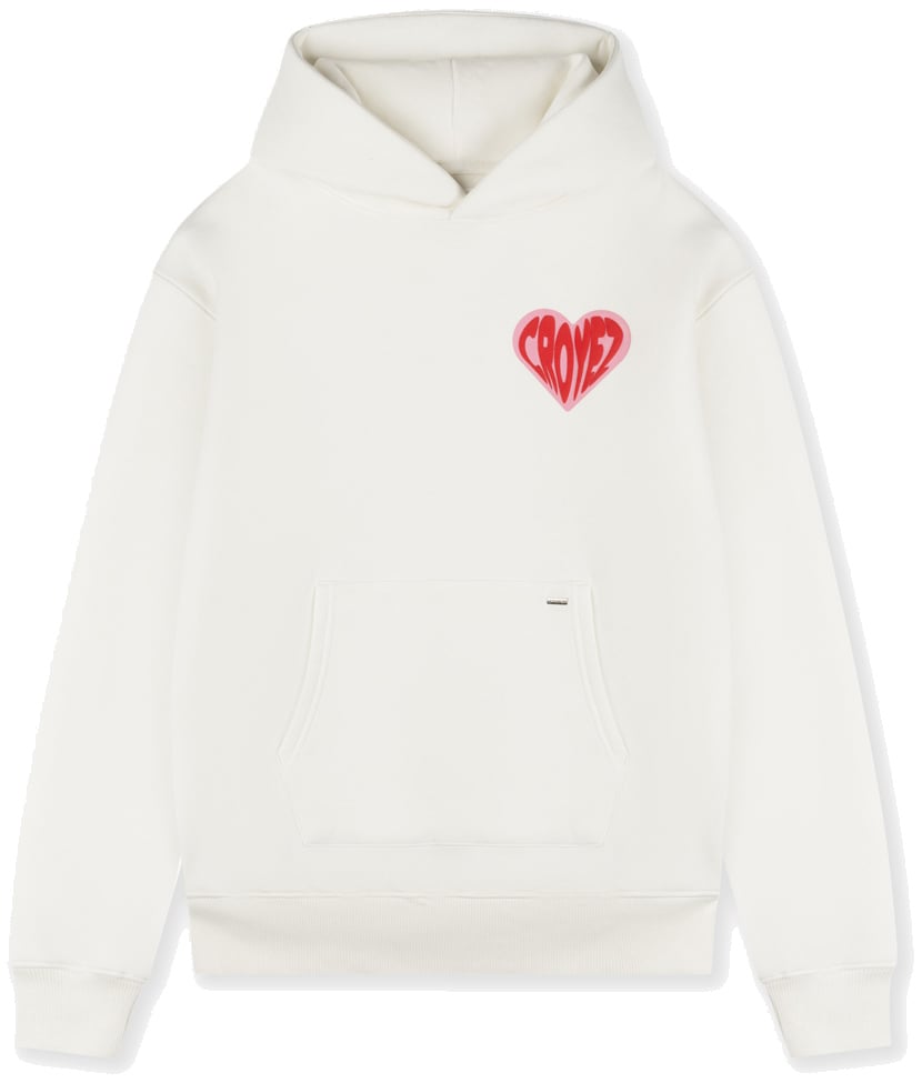 Croyez Croyez Puffed Heart Hoodie Wit