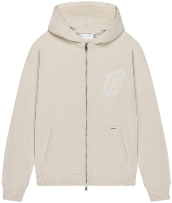 Croyez Croyez Fluffy Essence Knit Zip-Hoodie Beige