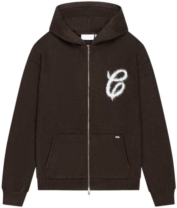 Croyez Croyez Fluffy Essence Knit Zip-Hoodie Bruin