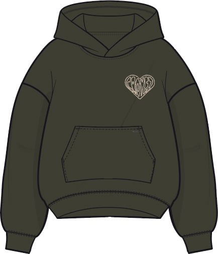 Croyez Croyez Stitched Heart Hoodie Groen