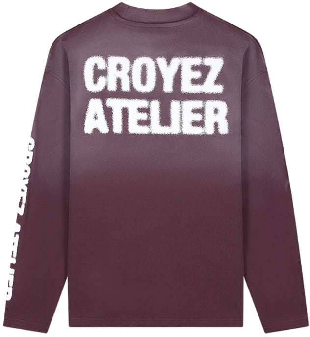 Croyez Croyez Sprayed Atelier Longsleeve T-Shirt Maroon