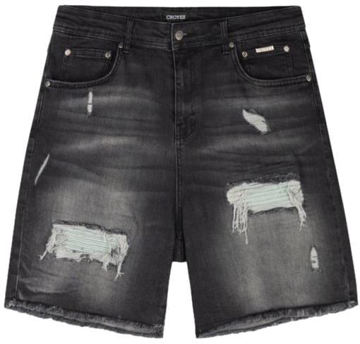Croyez Croyez CH1 Distressed Denim Short Zwart