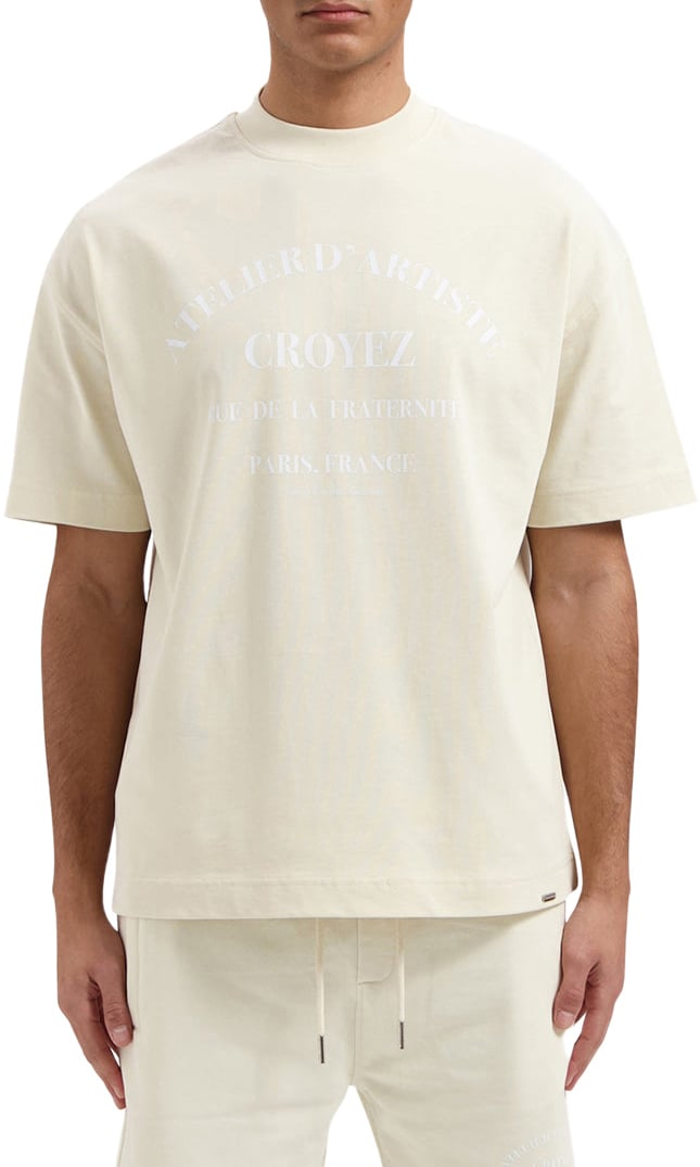 Croyez Croyez Oversized Atelier T-Shirt Beige