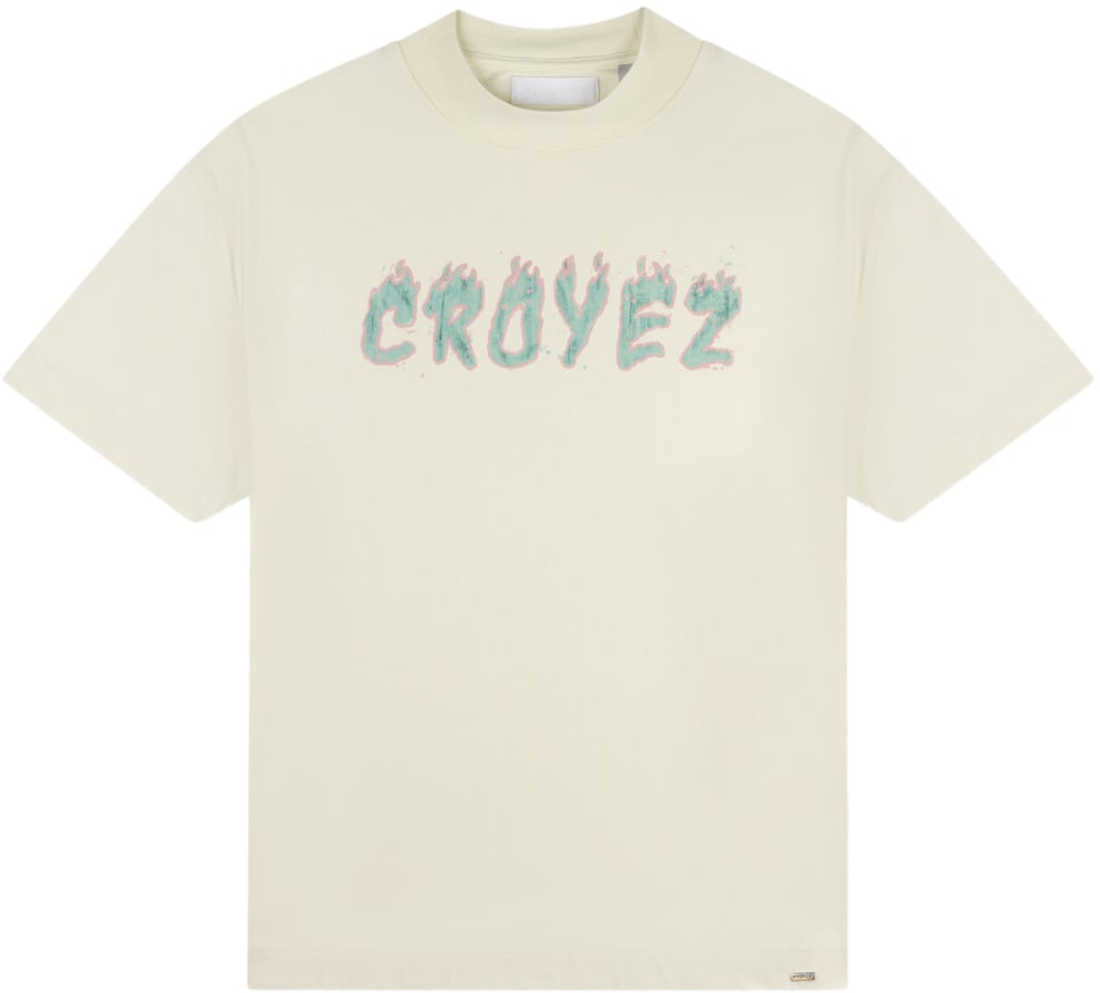 Croyez Croyez Burning Logo T-Shirt Beige
