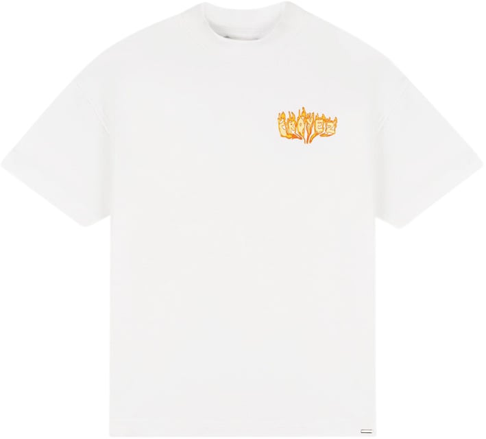 Croyez Croyez Flaming Logo T-Shirt Wit