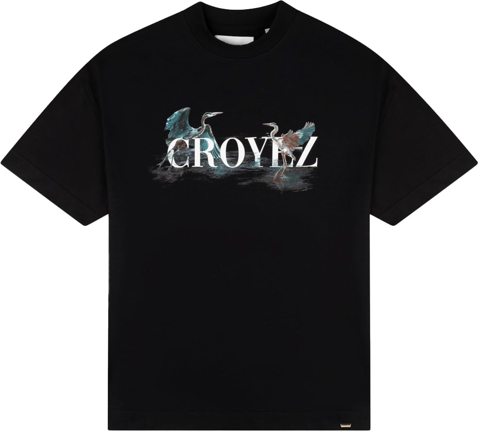 Croyez Croyez Blue Heron T-Shirt Zwart
