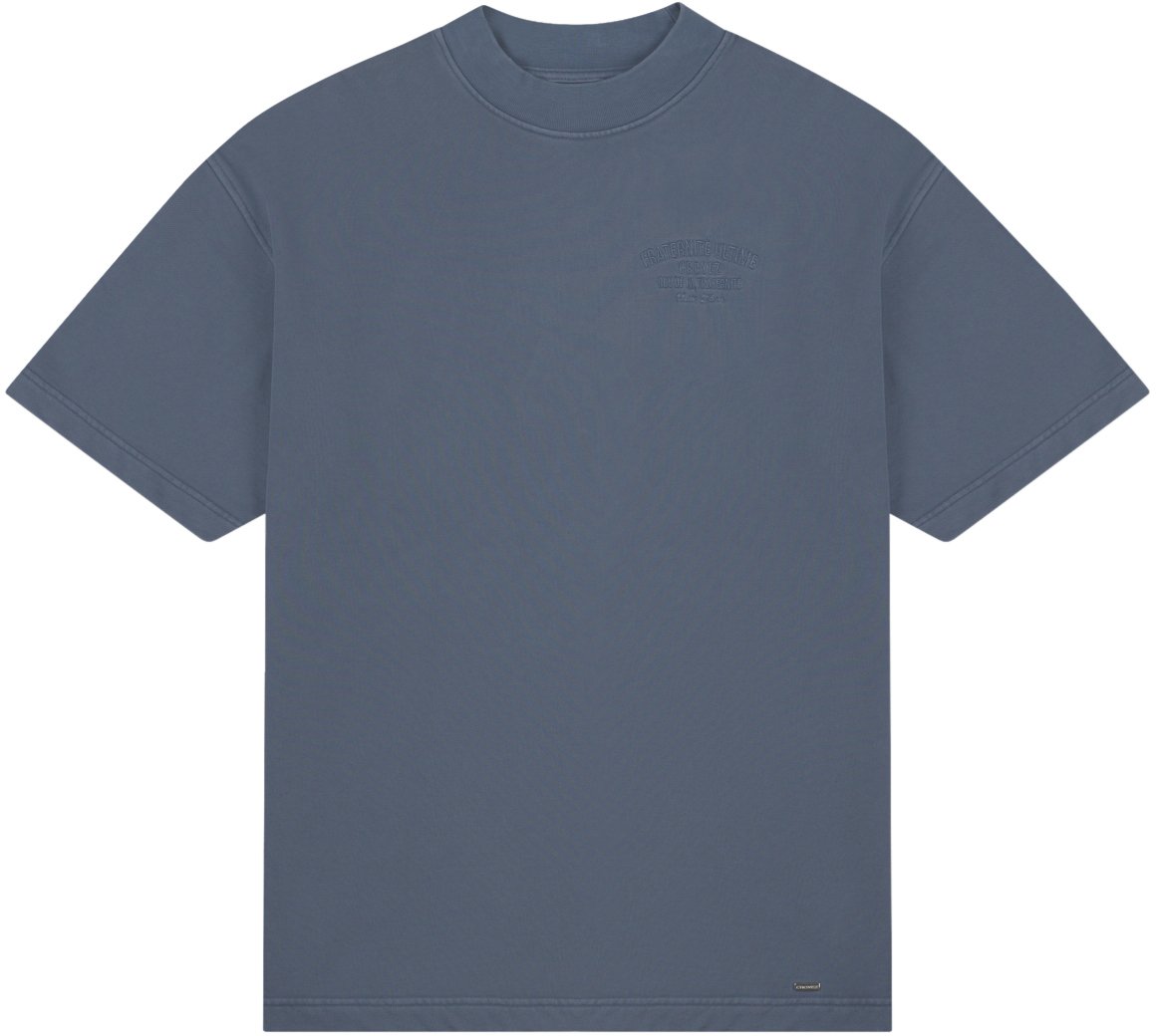 Croyez Croyez Garment Dye Fraternité T-Shirt Blauw