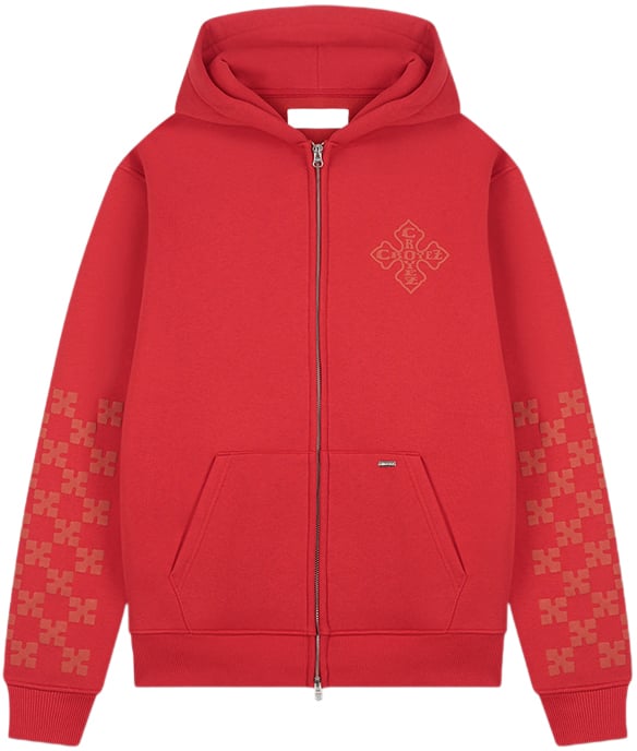 Croyez Croyez Cross Zip Hoodie Rood