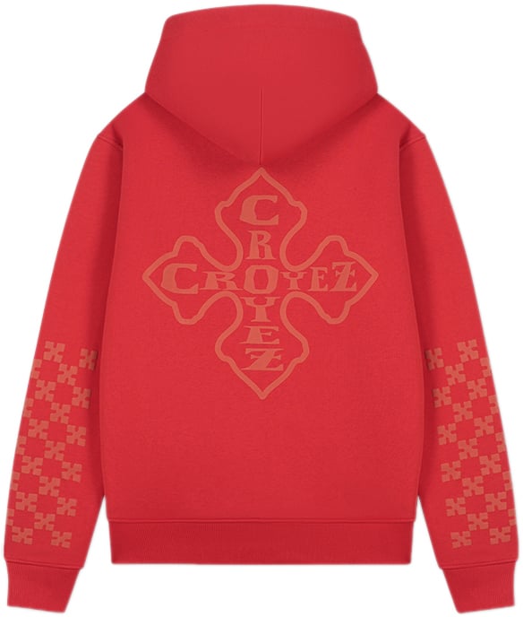 Croyez Croyez Cross Zip Hoodie Rood