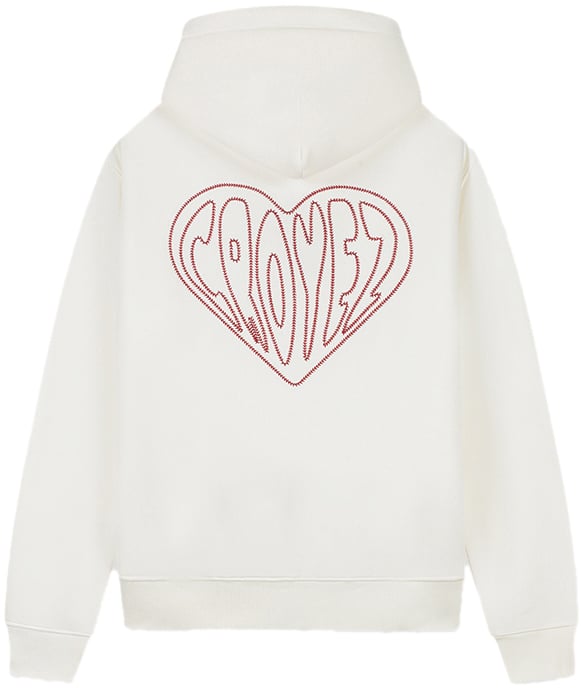 Croyez Croyez Stitched Heart Zip Hoodie Wit