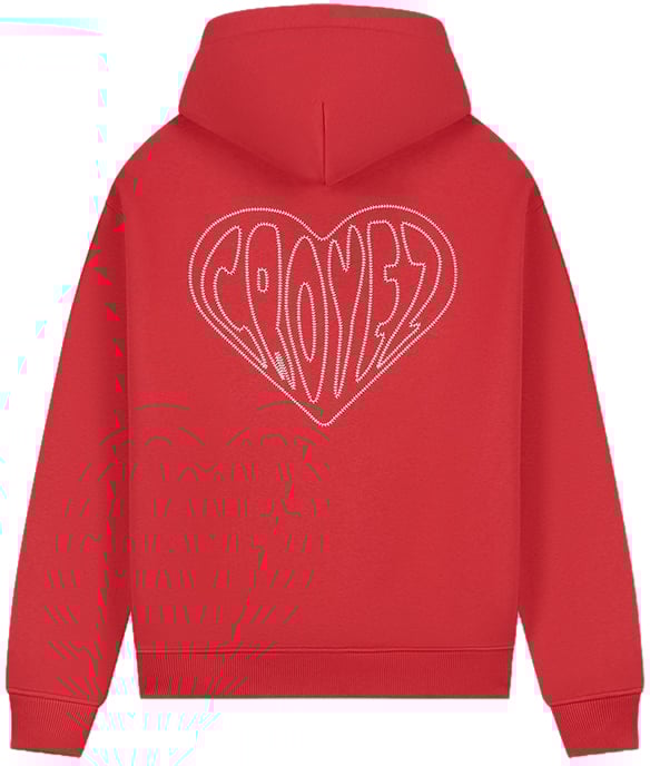 Croyez Croyez Stitched Heart Zip Hoodie Rood