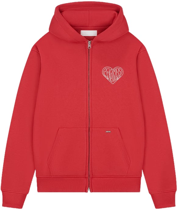 Croyez Croyez Stitched Heart Zip Hoodie Rood