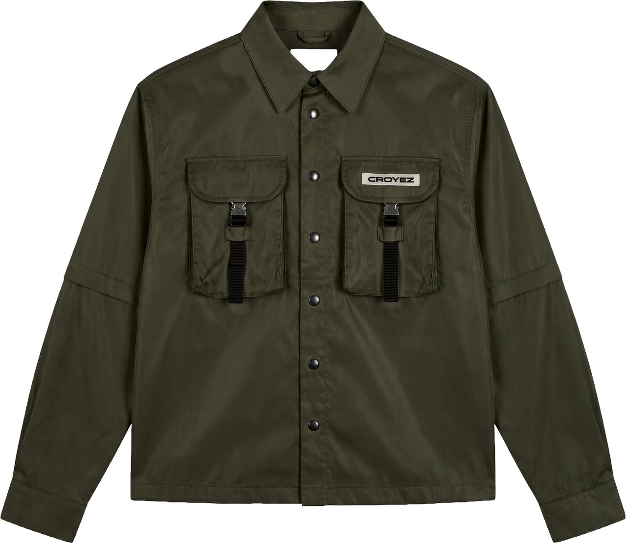 Croyez Croyez Etiquette Nylon Jacket Groen