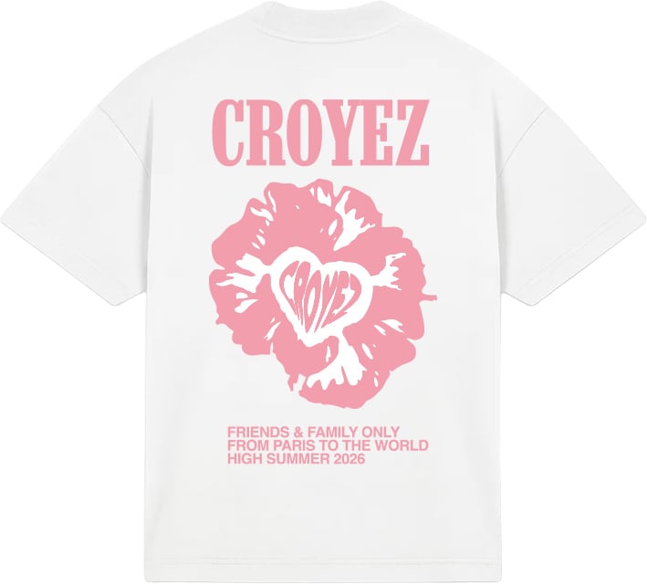 Croyez Flower And Heart T-Shirt Wit