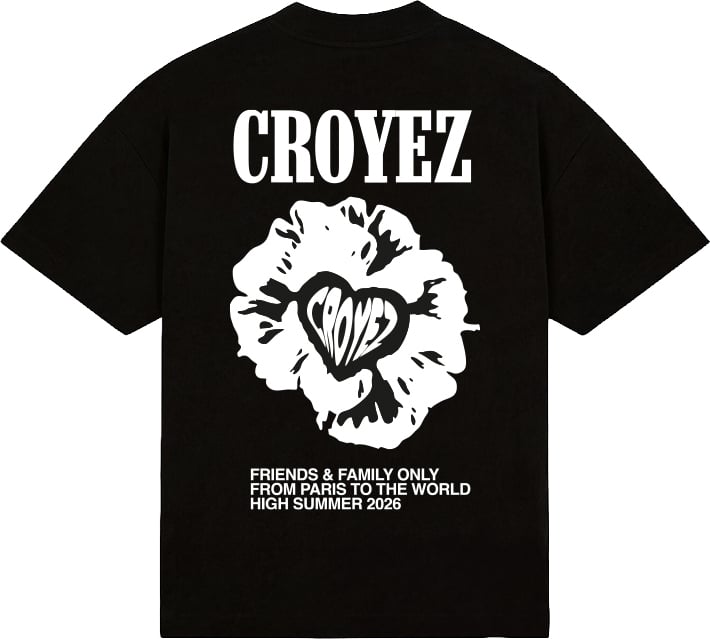 Croyez Croyez Flower And Heart T-Shirt CRA40026025 Black 49001 Zwart