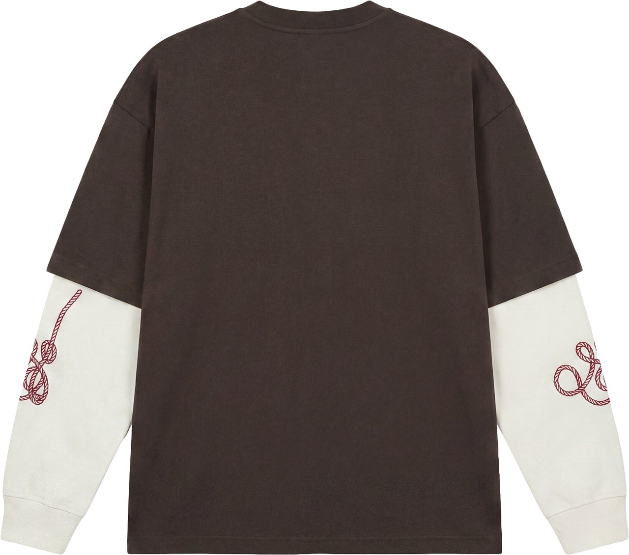 Croyez Cowboys Double Sleeve T-Shirt Bruin