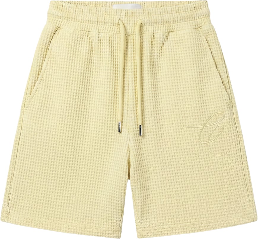 Croyez Initial Waffle Shorts Geel