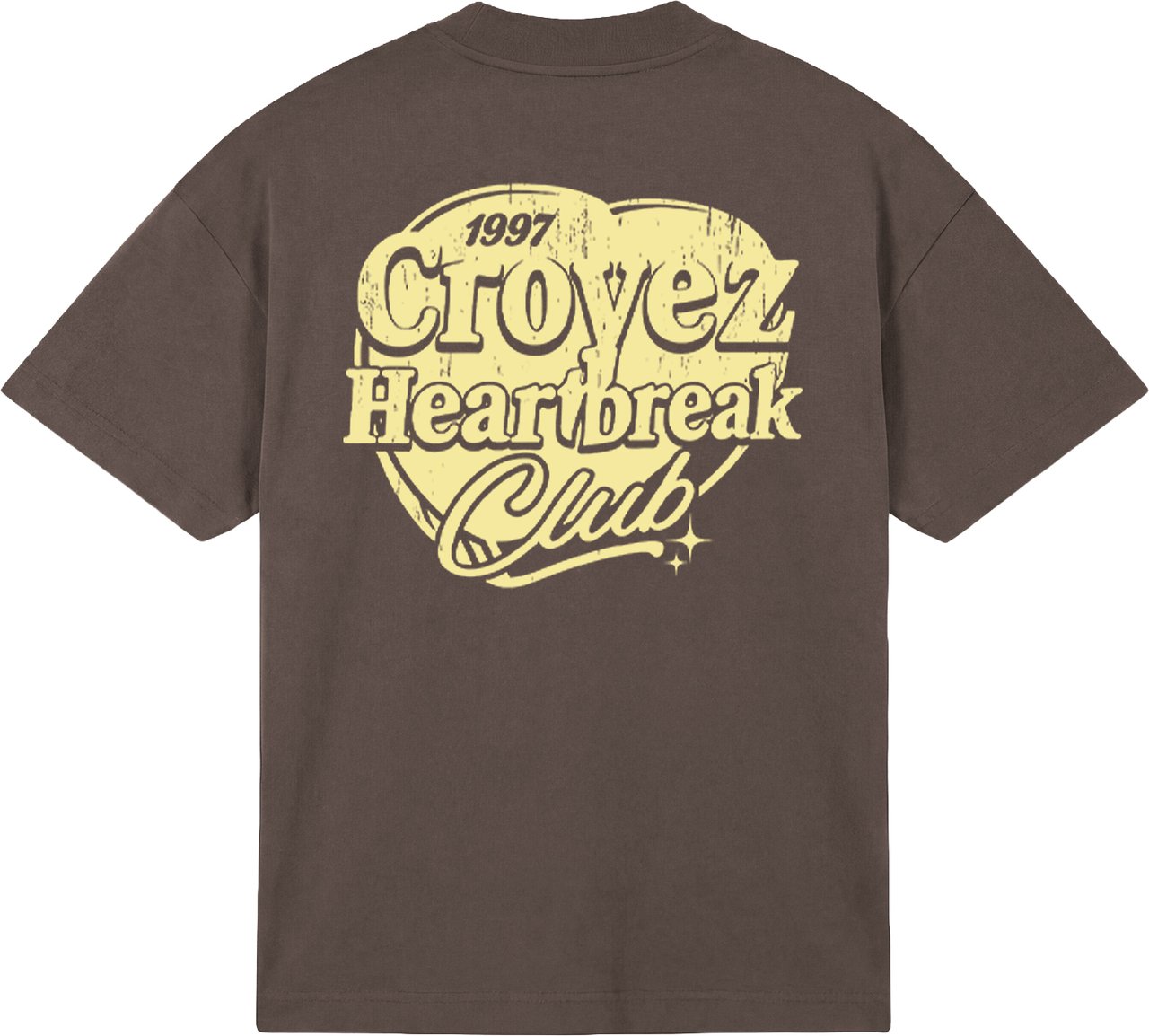 Croyez Croyez Heartbreak Club T-Shirt CRA40026043 Washed Brown 5022 Bruin