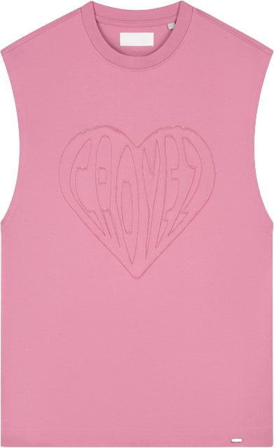 Croyez Cutout Heart Sleeveless T-Shirt Roze
