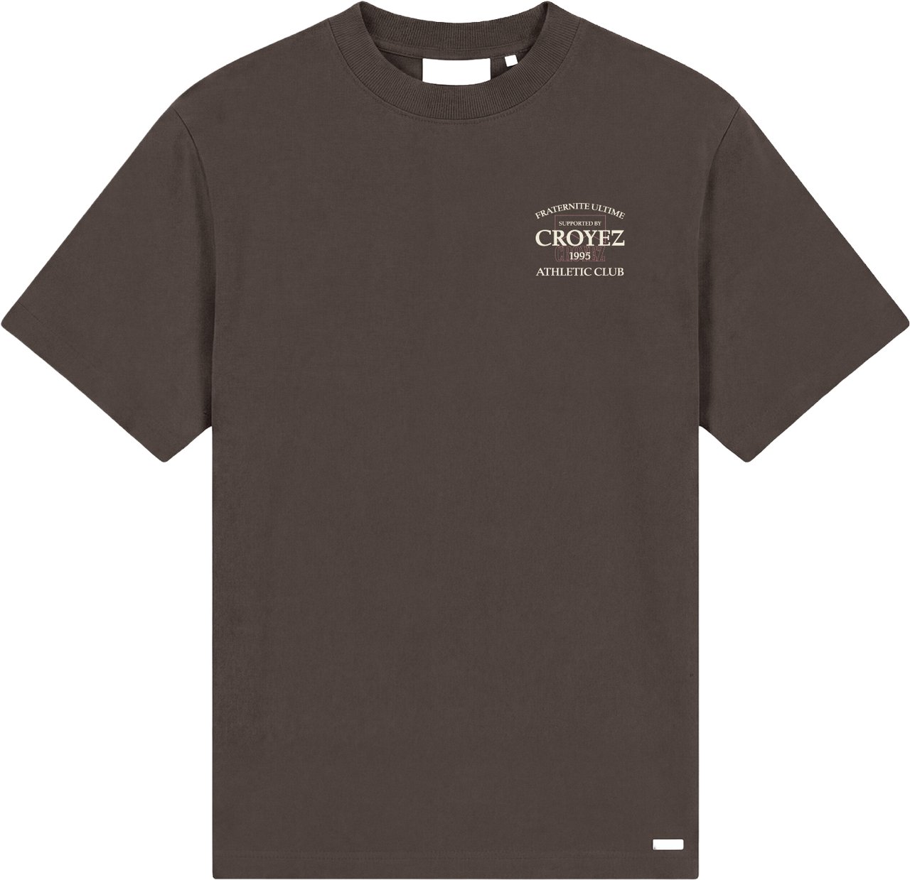 Croyez Croyez Overlay Fraternite T-Shirt CRA40026063 Washed Brown 5022 Bruin