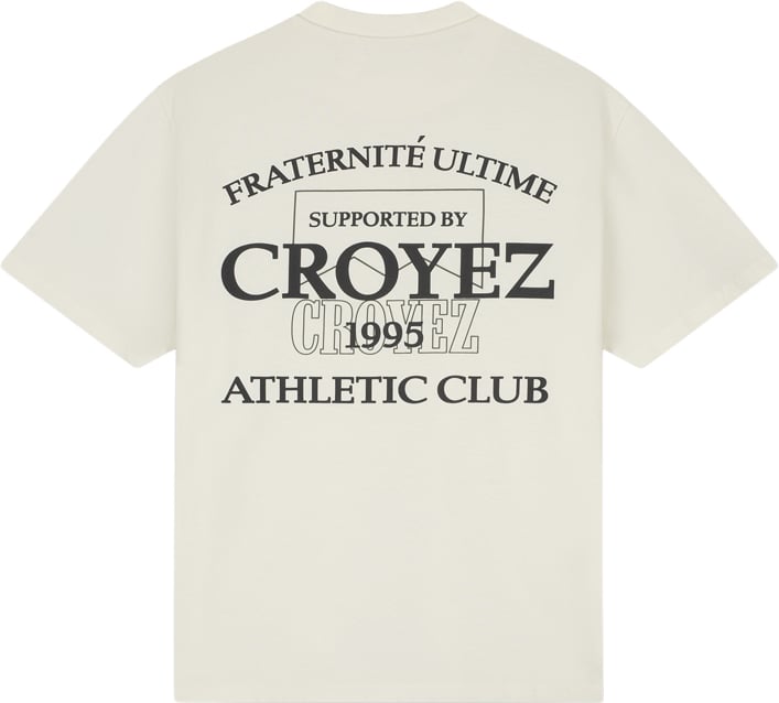 Croyez Croyez Overlay Fraternite T-Shirt CRA40026063 Off-White 40002 Wit