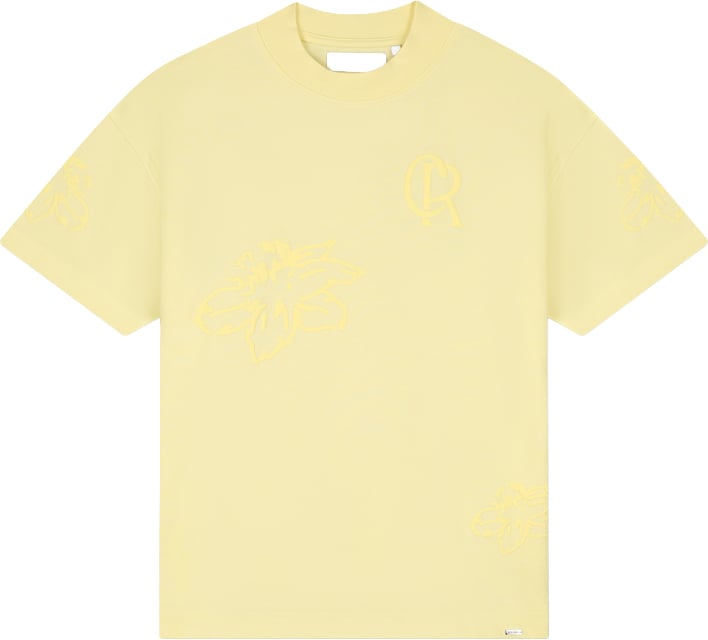 Croyez Croyez Initial Flower T-Shirt Geel