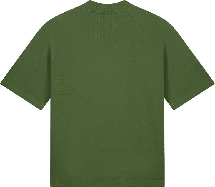 Croyez Waffle Raglan T-Shirt | Forest Green Groen