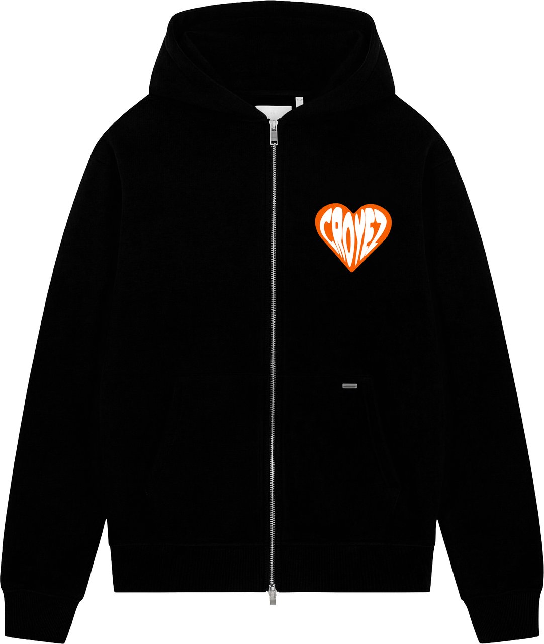 Croyez Croyez Puffed Heart Zip Hoodie Zwart