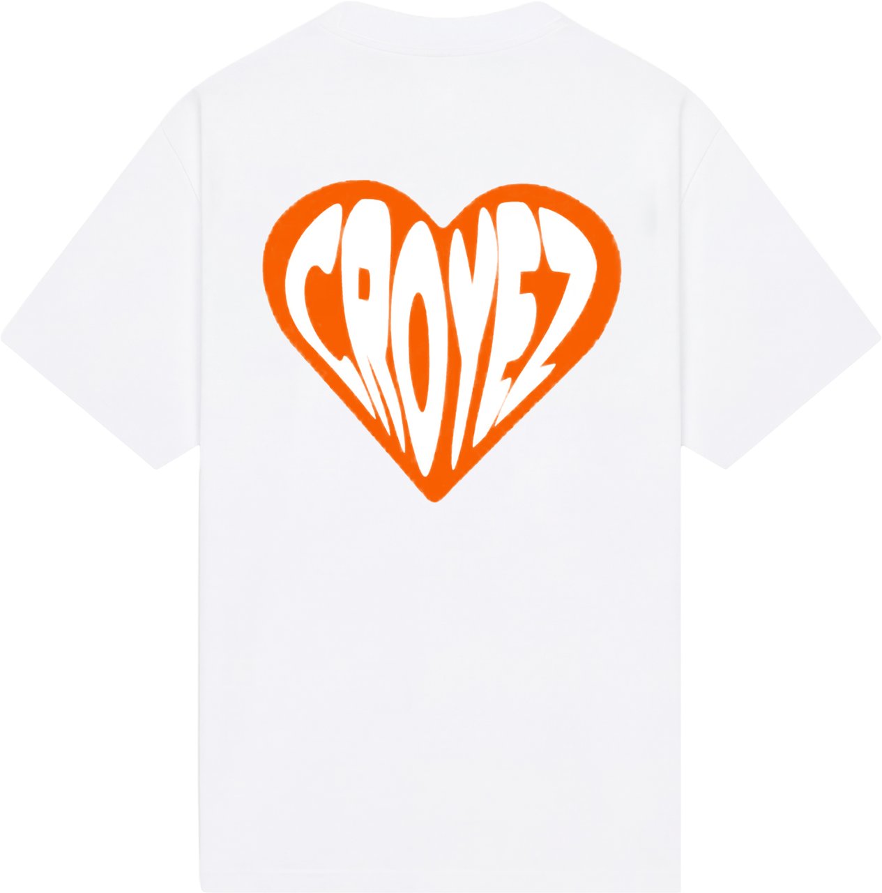 Croyez Puffed Heart T-Shirt CRA80026007 White/Orange 40027 Wit