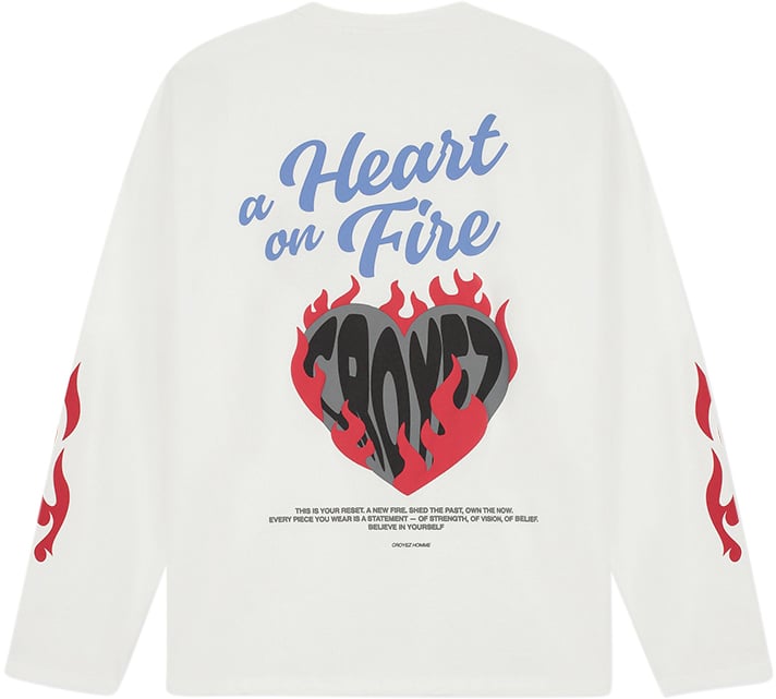 Croyez Croyez Heart On Fire Longsleeve Wit