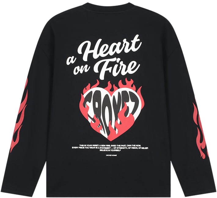 Croyez Croyez Heart On Fire Longsleeve Zwart