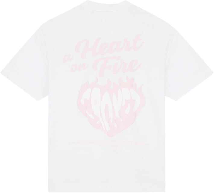 Croyez Croyez Heart On Fire T-Shirt Wit