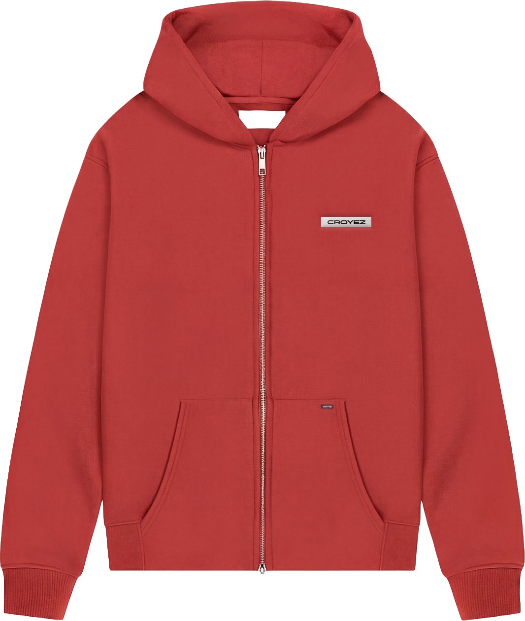 Croyez Etiquette Zip Hoodie Rood